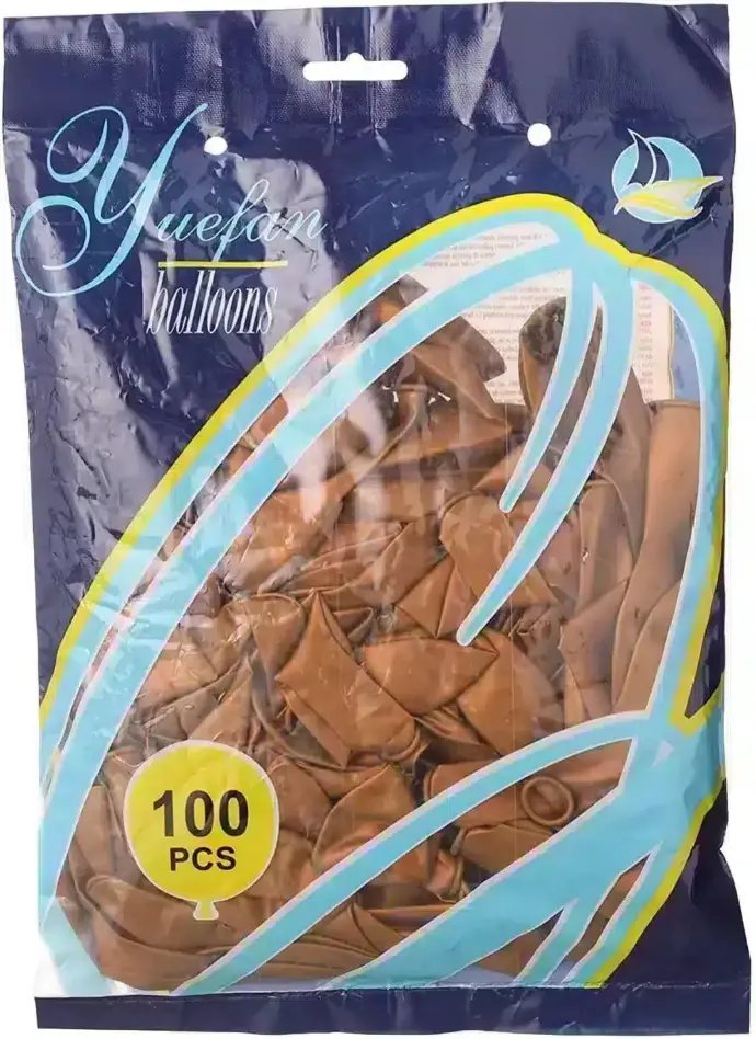 كيس بالونات سادة لاتكس بنى