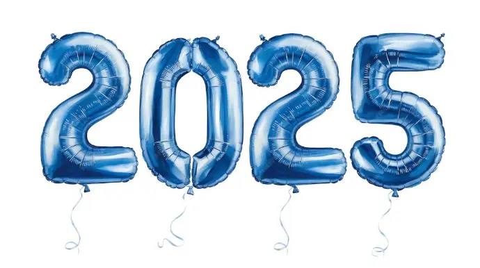 blue balloon-with number- 2025