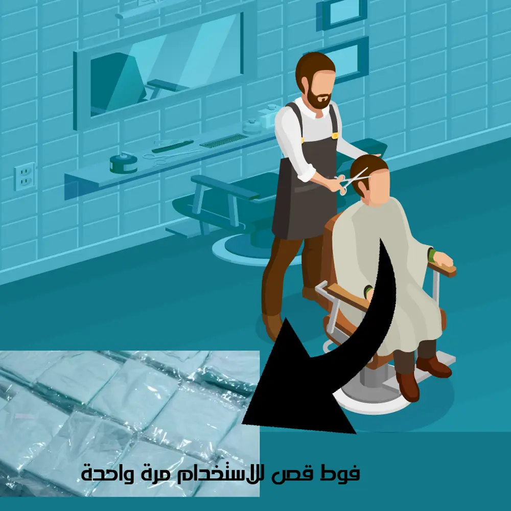 فوط لقص الشعر أو صبغ الشعر (استخدام مرة واحدة) | الأبيض والأخضر | 12 قطعة